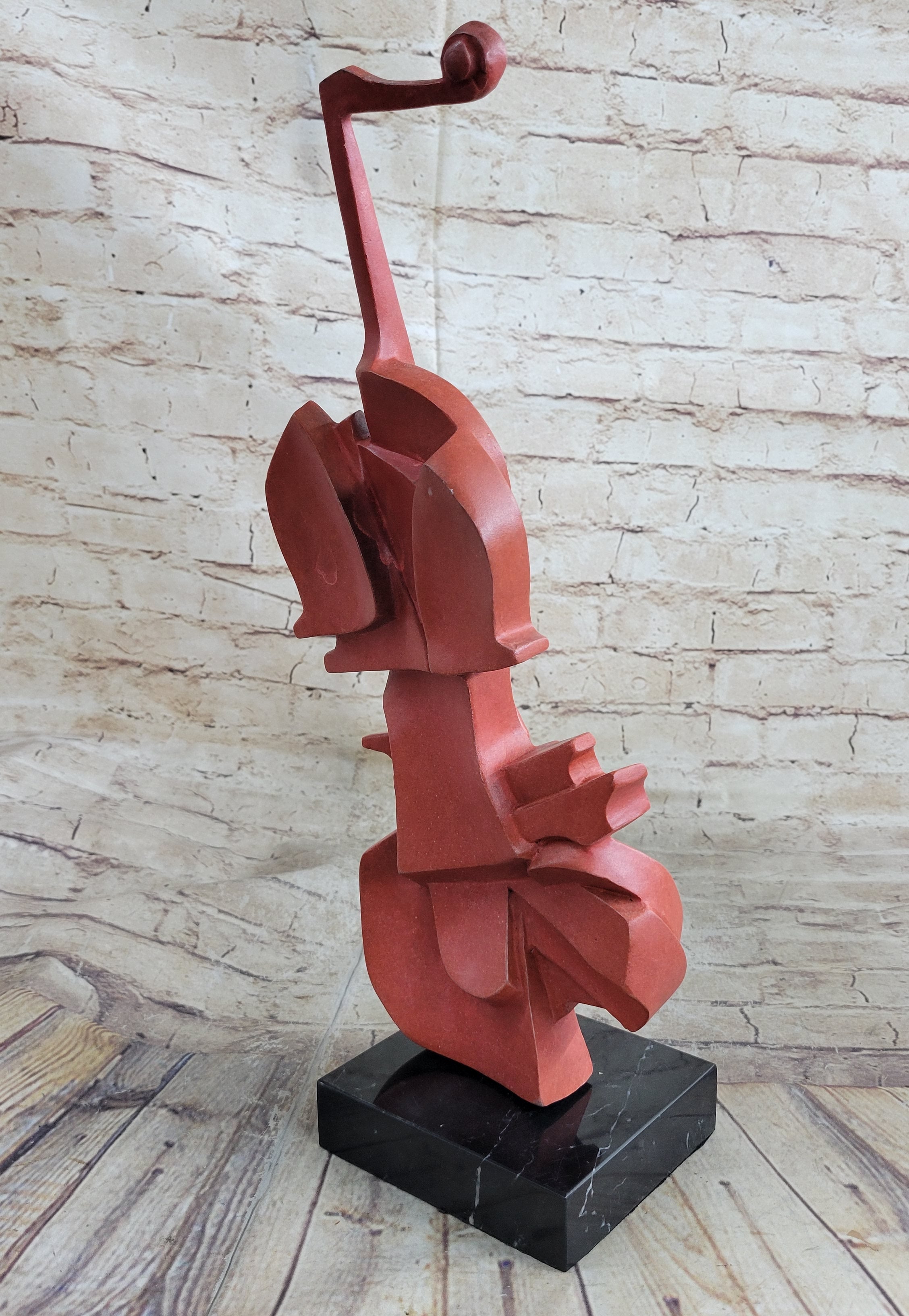 Red Cello Bronze Metal Sculpture Musician Dali