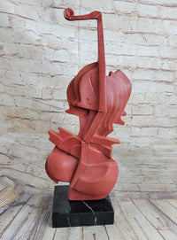 Red Cello Bronze Metal Sculpture Musician Dali