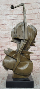 Salvador Dali Style Bronze Violin Sculpture on Marble Base