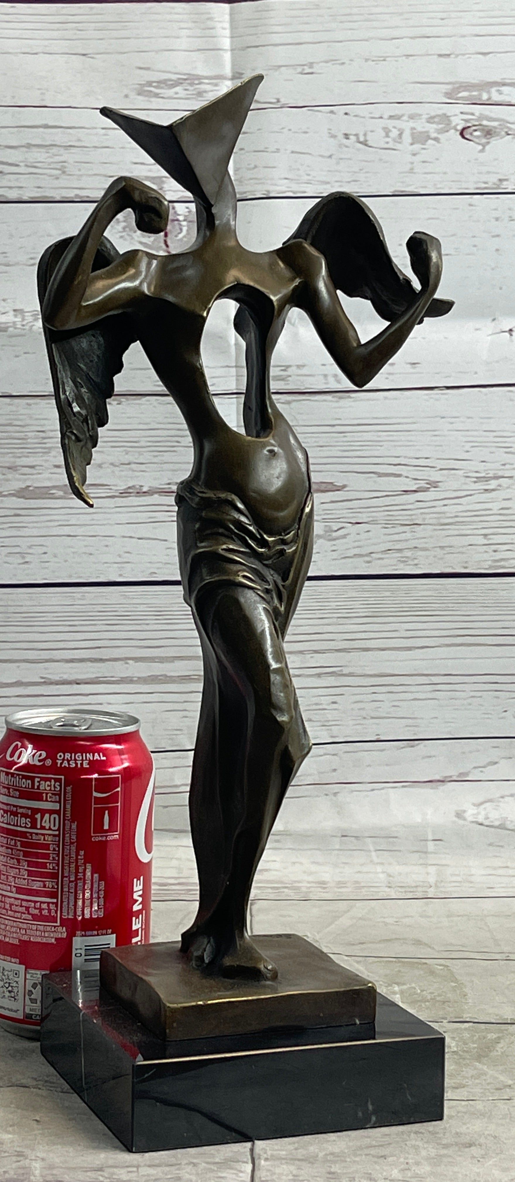 Salvador Dali Surrealistic Angel Abstract Bronze Sculpture