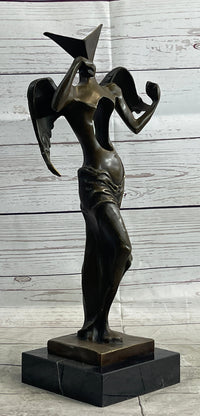 Salvador Dali Surrealistic Angel Abstract Bronze Sculpture