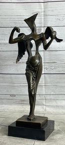 Salvador Dali Surrealistic Angel Abstract Bronze Sculpture