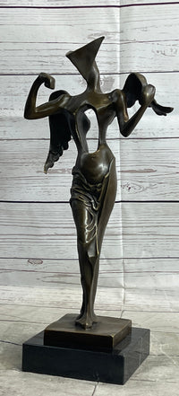 Salvador Dali Surrealistic Angel Abstract Bronze Sculpture