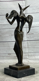 Salvador Dali Surrealistic Angel Abstract Bronze Sculpture