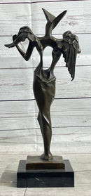 Salvador Dali Surrealistic Angel Abstract Bronze Sculpture