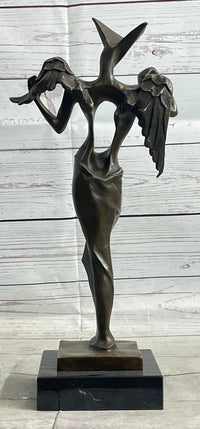 Salvador Dali Surrealistic Angel Abstract Bronze Sculpture