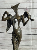 Salvador Dali Surrealistic Angel Abstract Bronze Sculpture