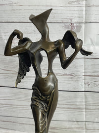 Salvador Dali Surrealistic Angel Abstract Bronze Sculpture