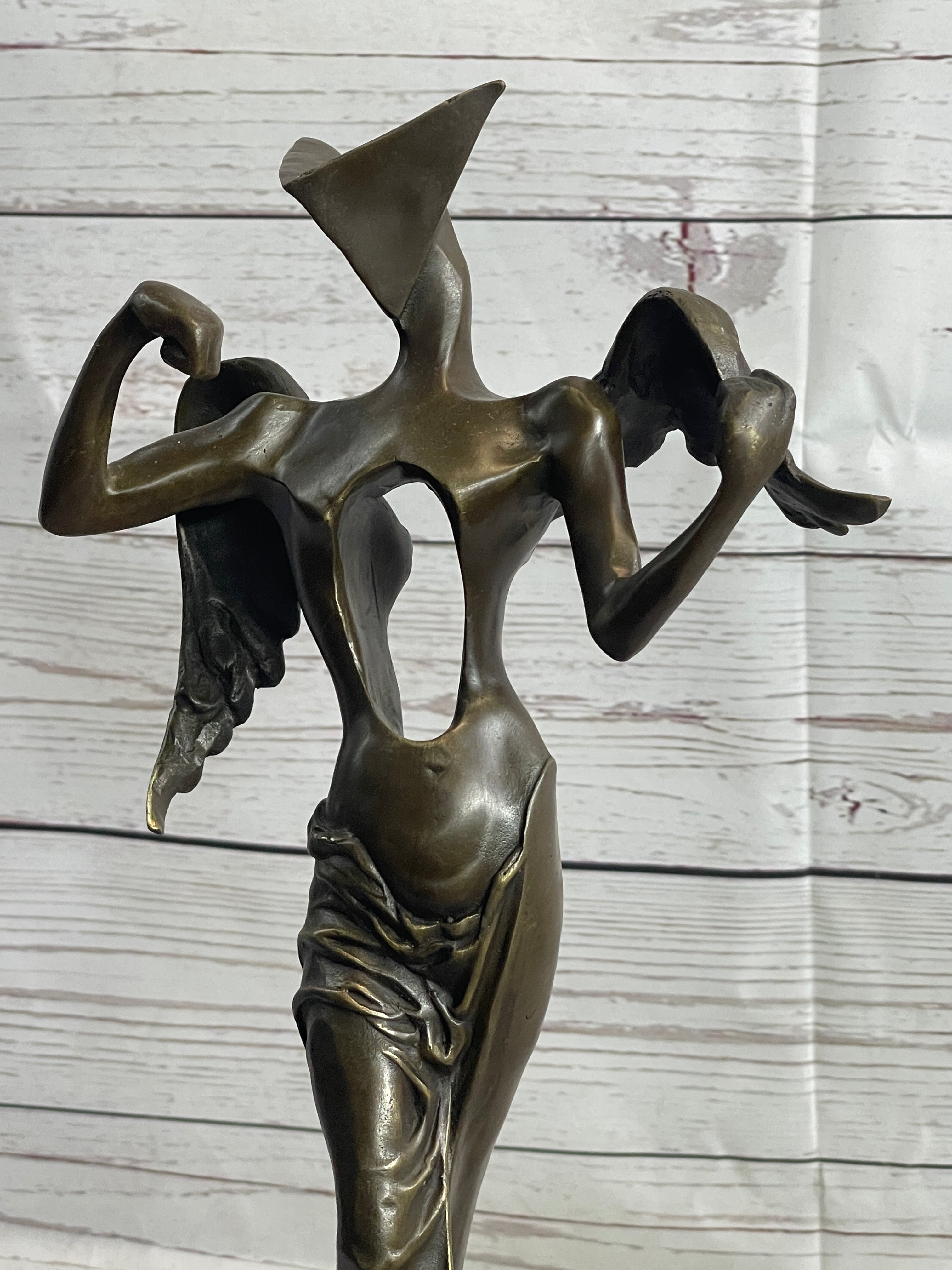 Salvador Dali Surrealistic Angel Abstract Bronze Sculpture