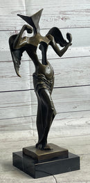 Salvador Dali Surrealistic Angel Abstract Bronze Sculpture