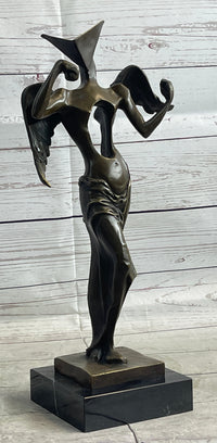 Salvador Dali Surrealistic Angel Abstract Bronze Sculpture