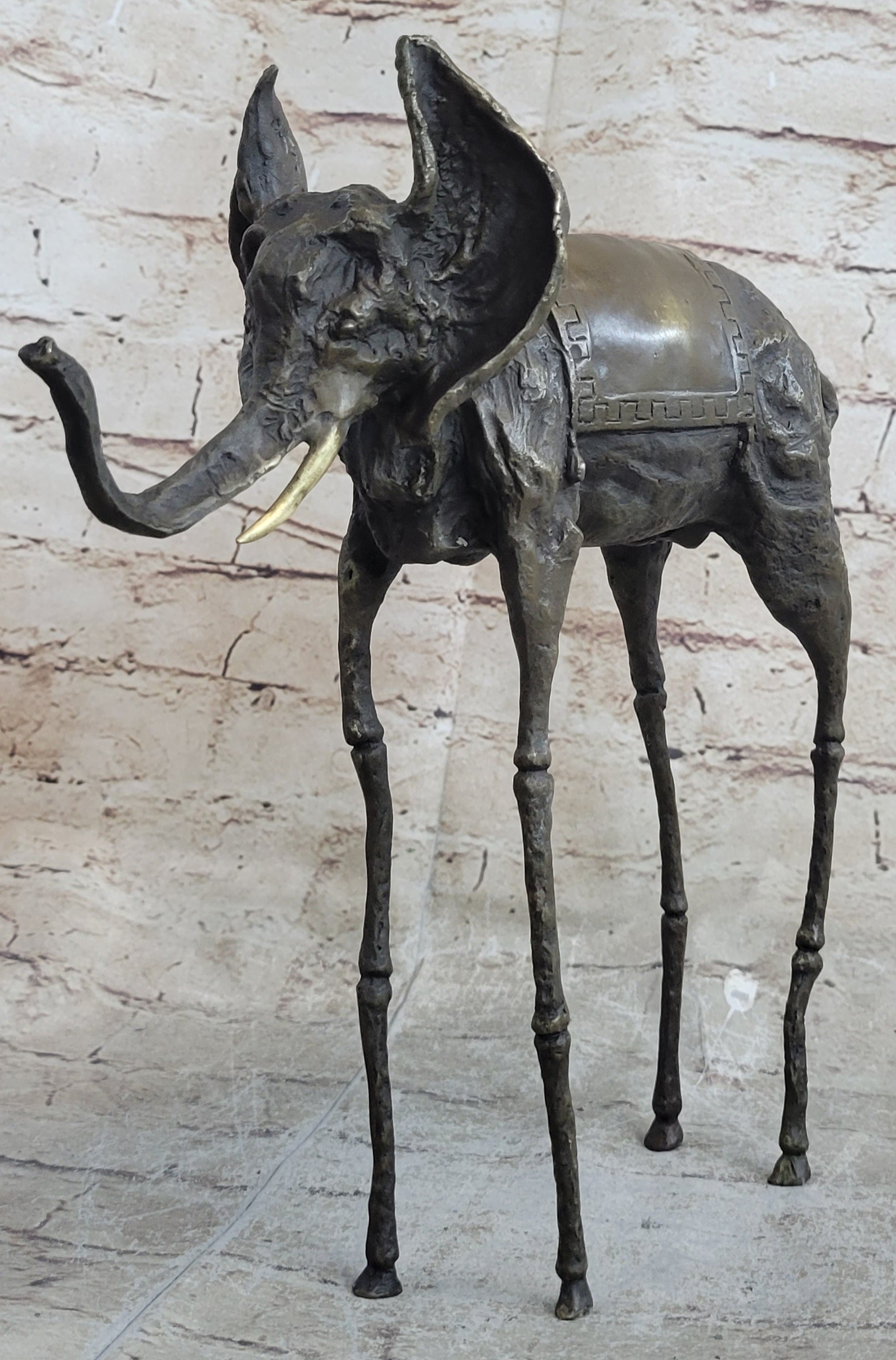 Salvador Dali Surrealist Elephant with Long Legs Bronze Sculpture