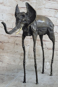 Salvador Dali Surrealist Elephant with Long Legs Bronze Sculpture