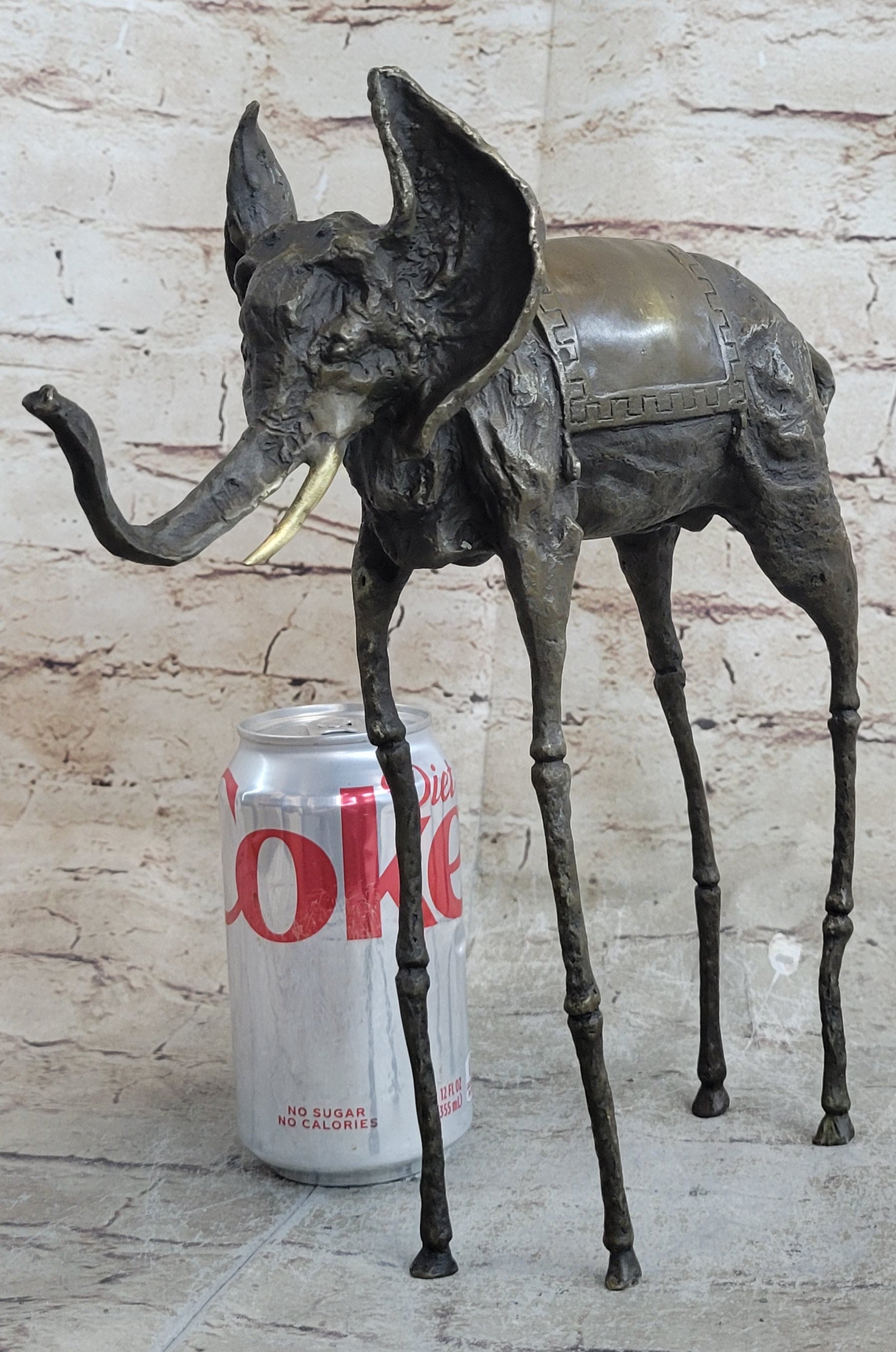 Salvador Dali Surrealist Elephant with Long Legs Bronze Sculpture