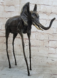 Salvador Dali Surrealist Elephant with Long Legs Bronze Sculpture