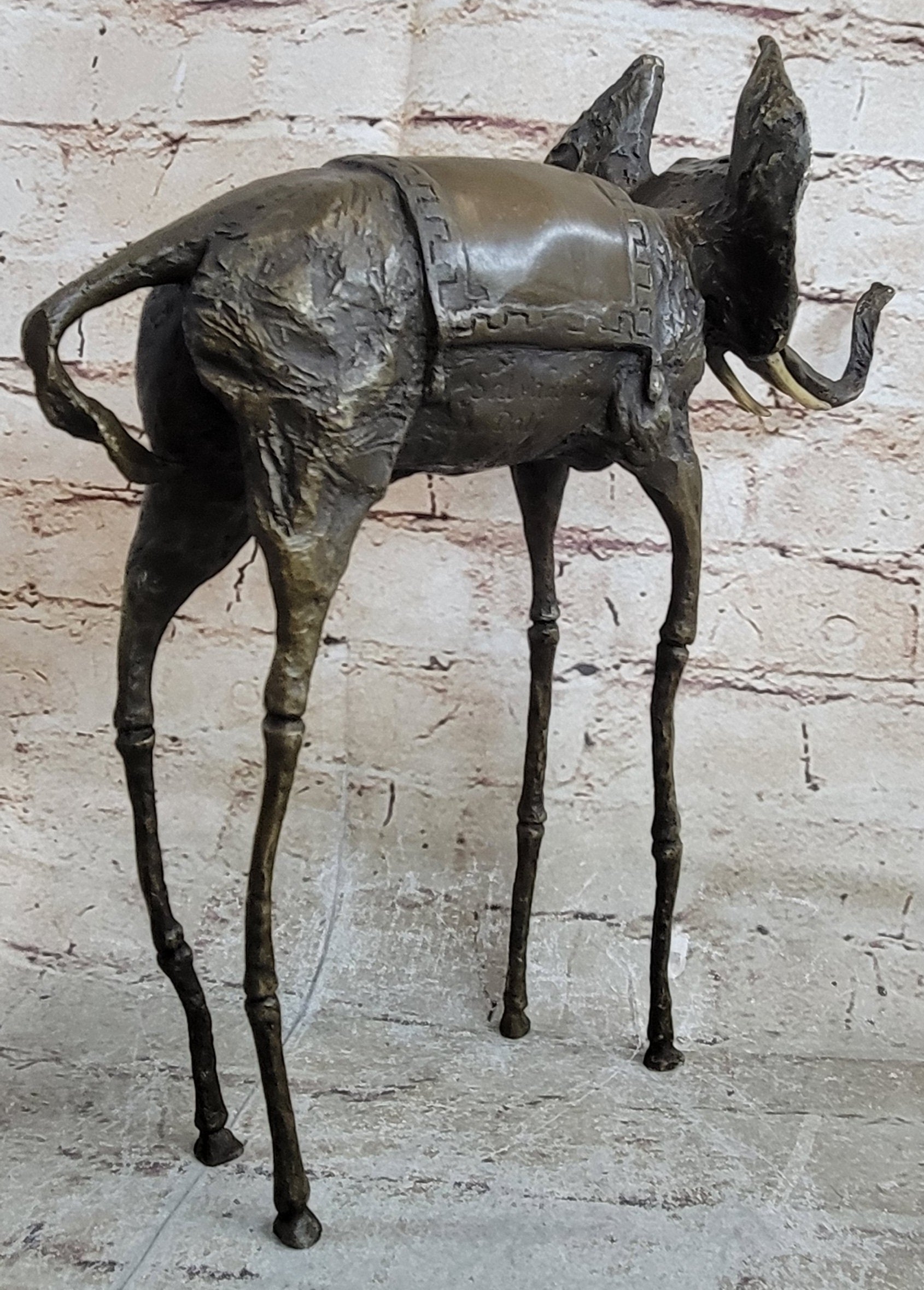 Salvador Dali Surrealist Elephant with Long Legs Bronze Sculpture