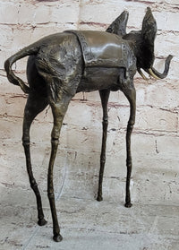 Salvador Dali Surrealist Elephant with Long Legs Bronze Sculpture