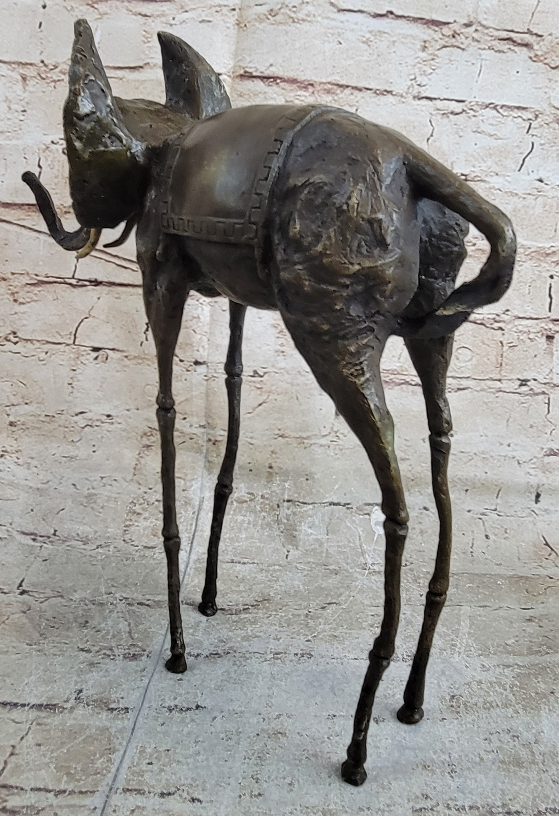 Salvador Dali Surrealist Elephant with Long Legs Bronze Sculpture
