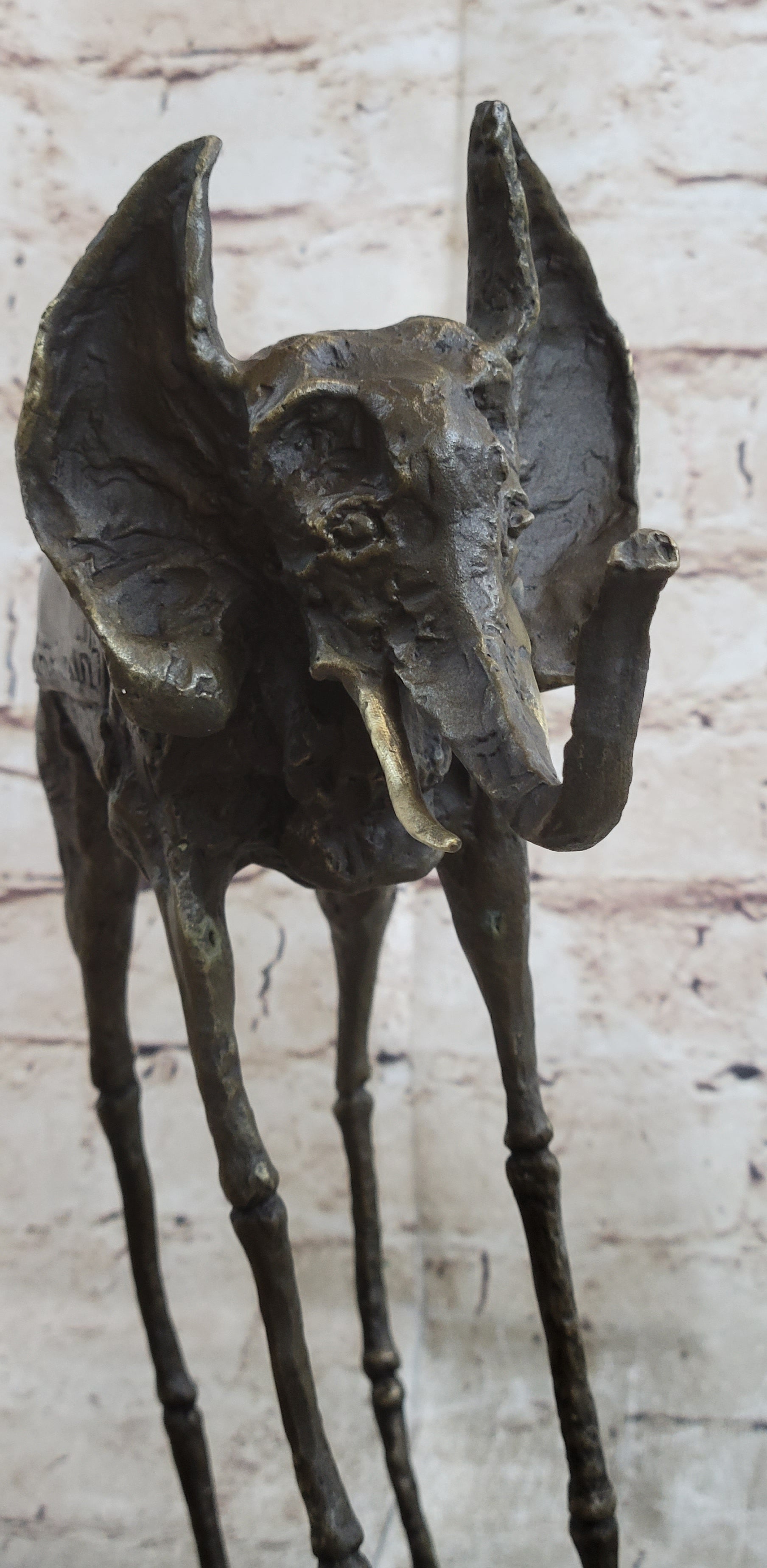 Salvador Dali Surrealist Elephant with Long Legs Bronze Sculpture