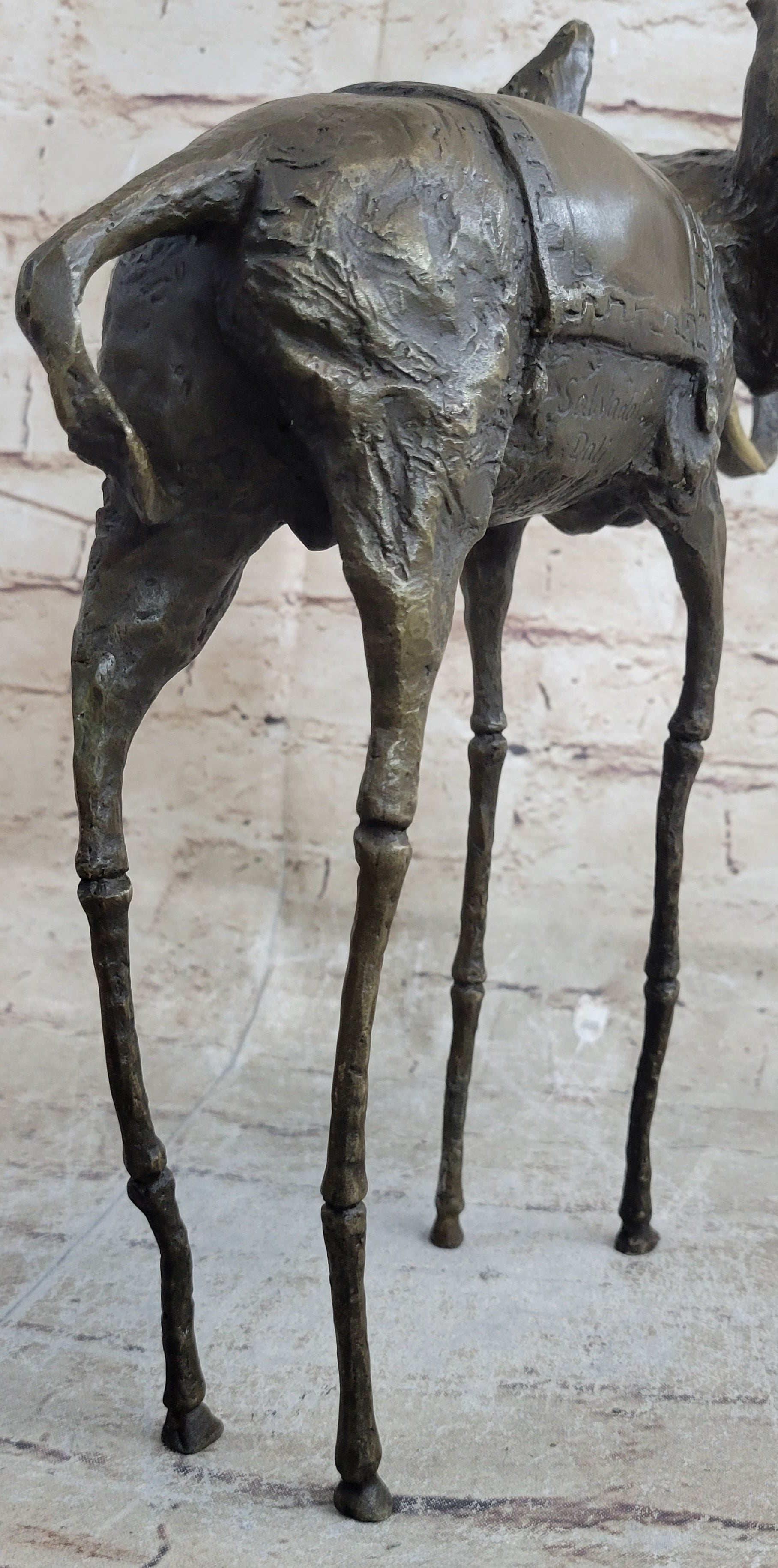 Salvador Dali Surrealist Elephant with Long Legs Bronze Sculpture