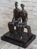 King and Queen by Henry Moore Abstract Man & Woman on Bench 12" x 9"