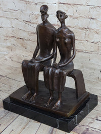 King and Queen by Henry Moore Abstract Man & Woman on Bench 12" x 9"