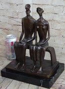 King and Queen by Henry Moore Abstract Man & Woman on Bench 12" x 9"