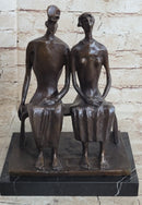 King and Queen by Henry Moore Abstract Man & Woman on Bench 12" x 9"