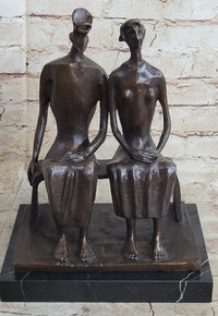 King and Queen by Henry Moore Abstract Man & Woman on Bench 12" x 9"