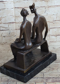 King and Queen by Henry Moore Abstract Man & Woman on Bench 12" x 9"