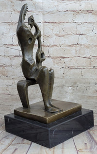 Signed Henry Moore Abstract Modern Art Mother and Child Bronze