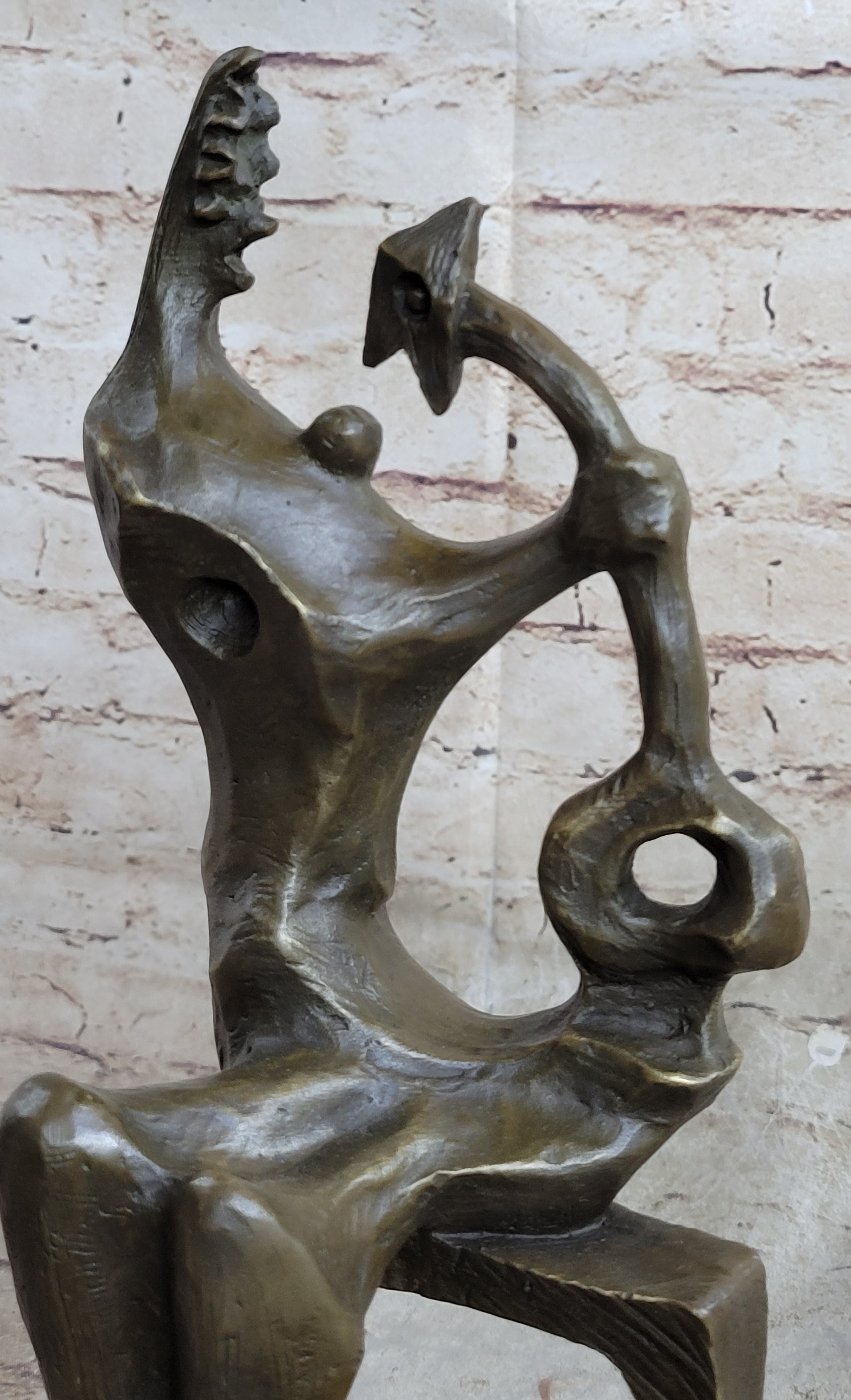 Signed Henry Moore Abstract Modern Art Mother and Child Bronze