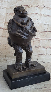 Picasso Abstract Baboon & Baby Monkey Bronze Sculpture