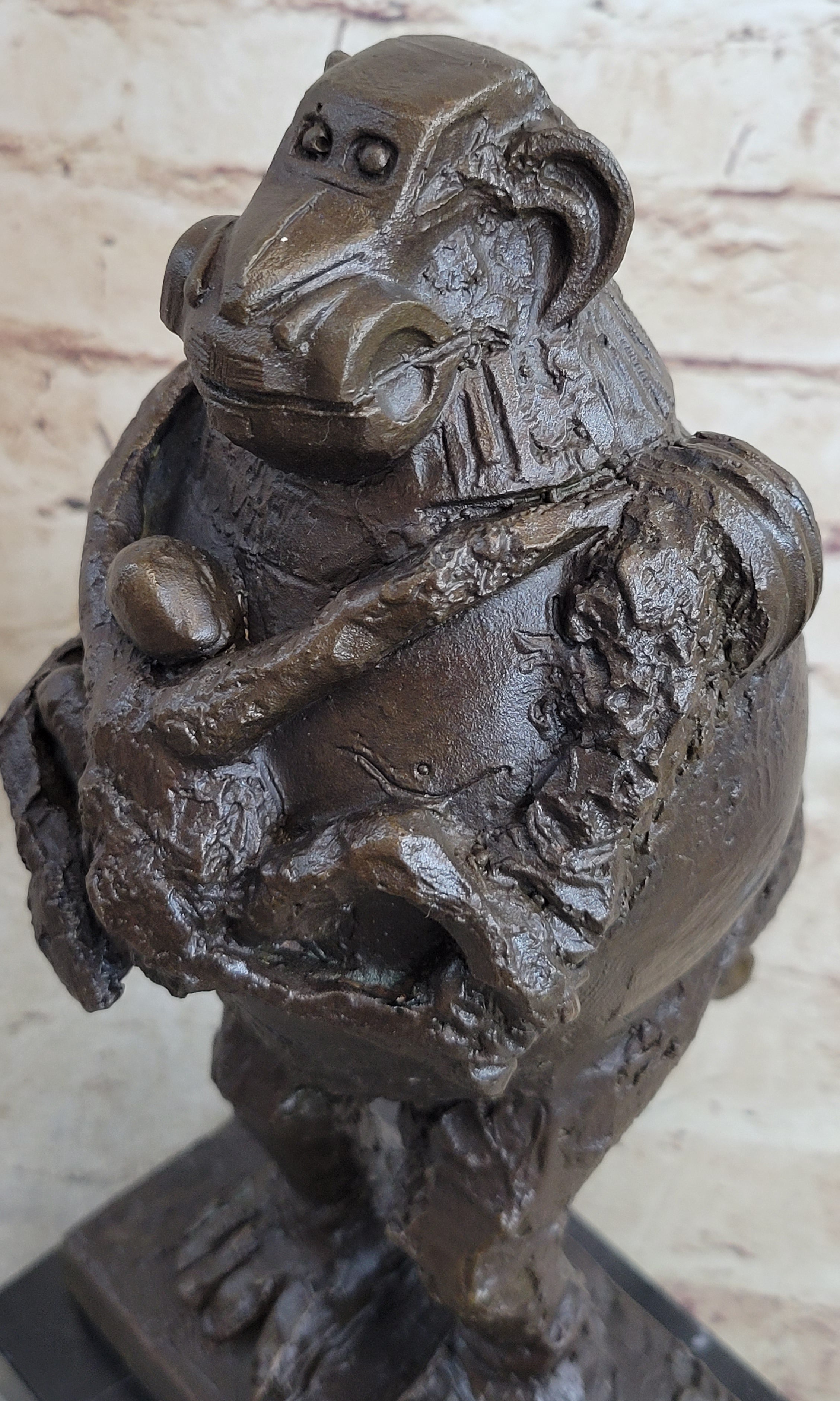 Picasso Abstract Baboon & Baby Monkey Bronze Sculpture