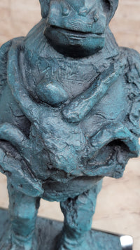 Picasso Baboon Monkey Holding Baby Genuine Bronze