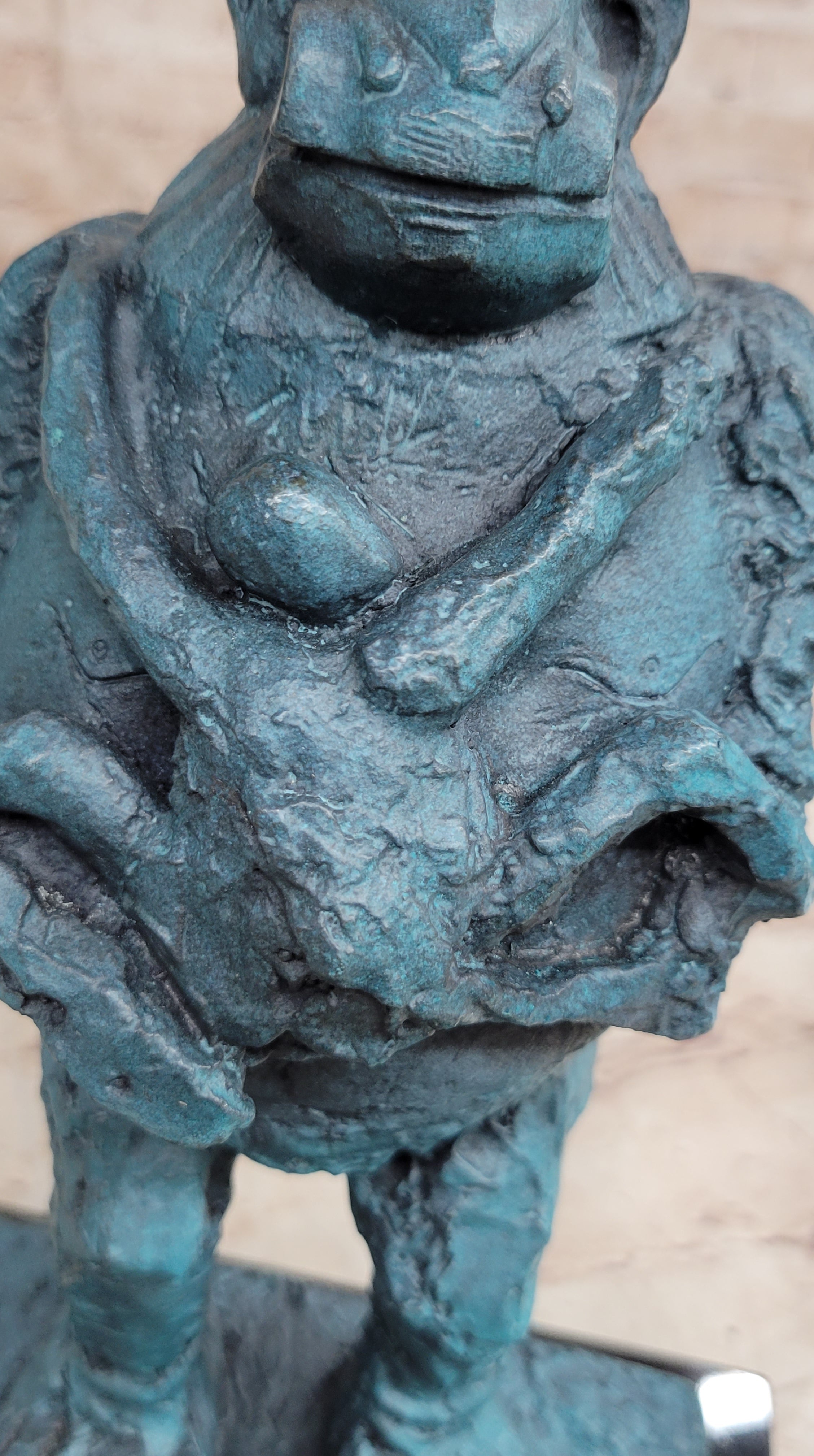 Picasso Baboon Monkey Holding Baby Genuine Bronze