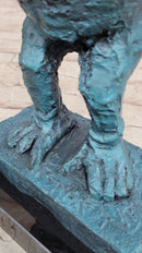 Picasso Baboon Monkey Holding Baby Genuine Bronze