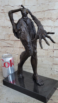 Exaggerated Surreal Abstract Bronze Female Figure Dali