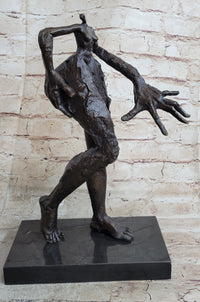 Exaggerated Surreal Abstract Bronze Female Figure Dali