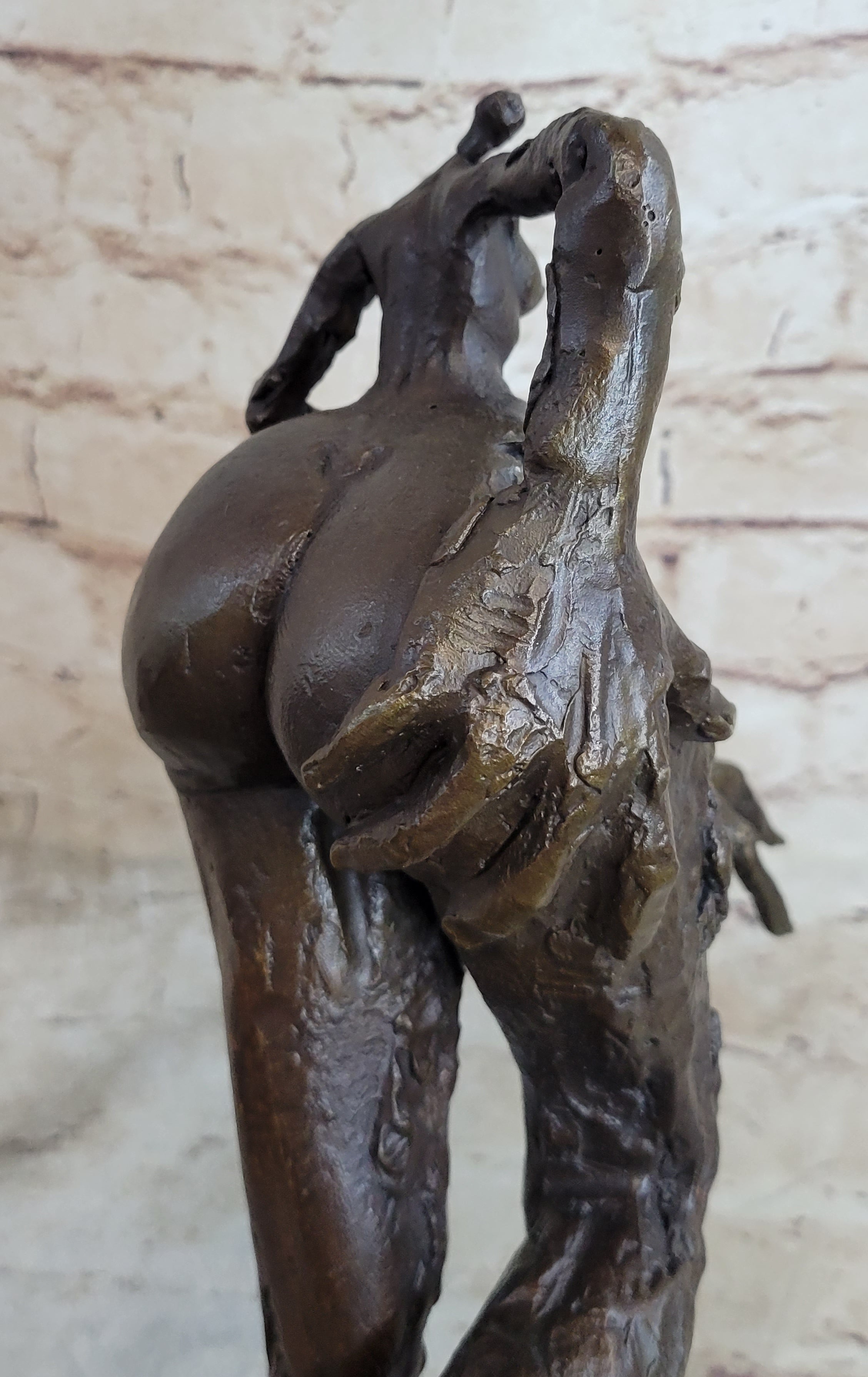 Exaggerated Surreal Abstract Bronze Female Figure Dali