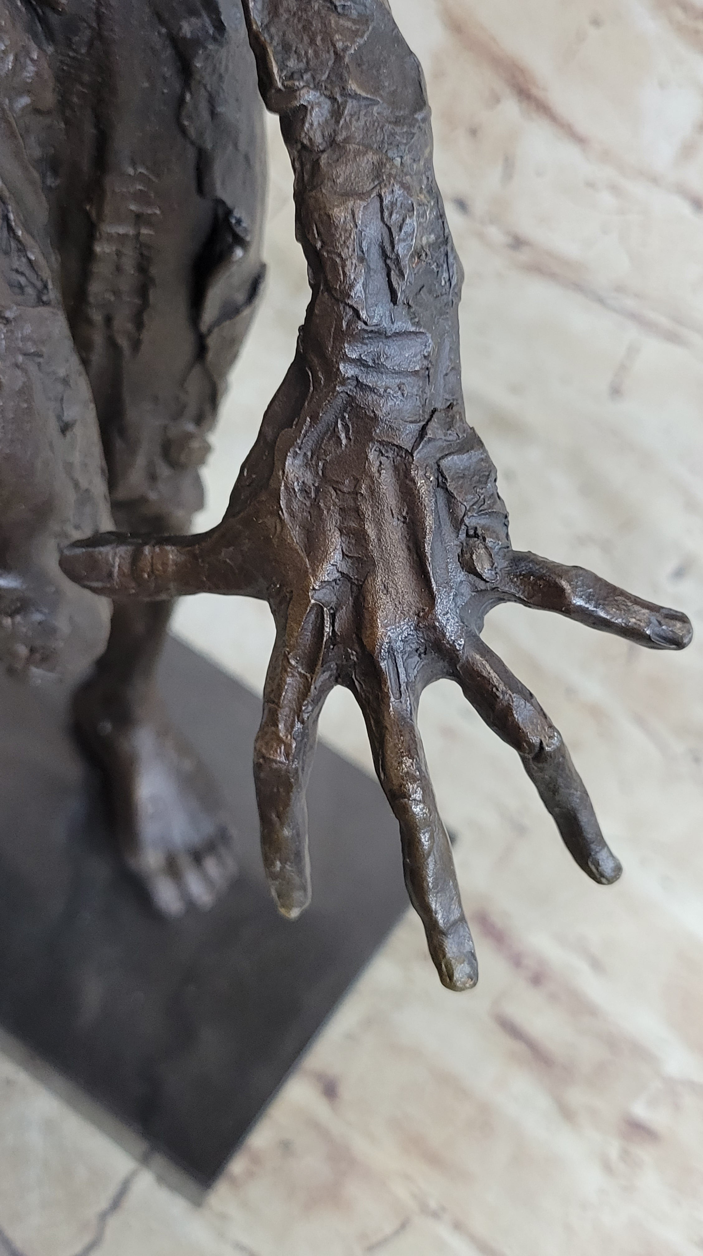 Exaggerated Surreal Abstract Bronze Female Figure Dali
