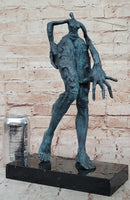 Abstract Surrealist Bronze Sculpture of Elongated Human Form
