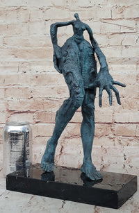 Abstract Surrealist Bronze Sculpture of Elongated Human Form