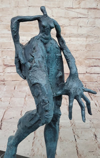 Abstract Surrealist Bronze Sculpture of Elongated Human Form