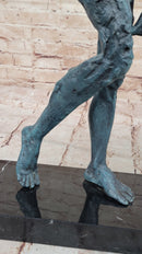 Abstract Surrealist Bronze Sculpture of Elongated Human Form