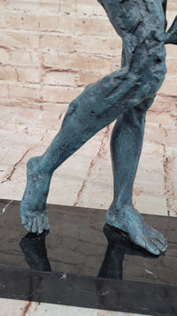 Abstract Surrealist Bronze Sculpture of Elongated Human Form