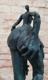 Abstract Surrealist Bronze Sculpture of Elongated Human Form