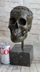 Dios De Los Muertes Day of the Dead Bronze Metal Skull 14" X 10"