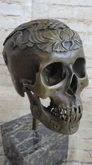 Dios De Los Muertes Day of the Dead Bronze Metal Skull 14" X 10"