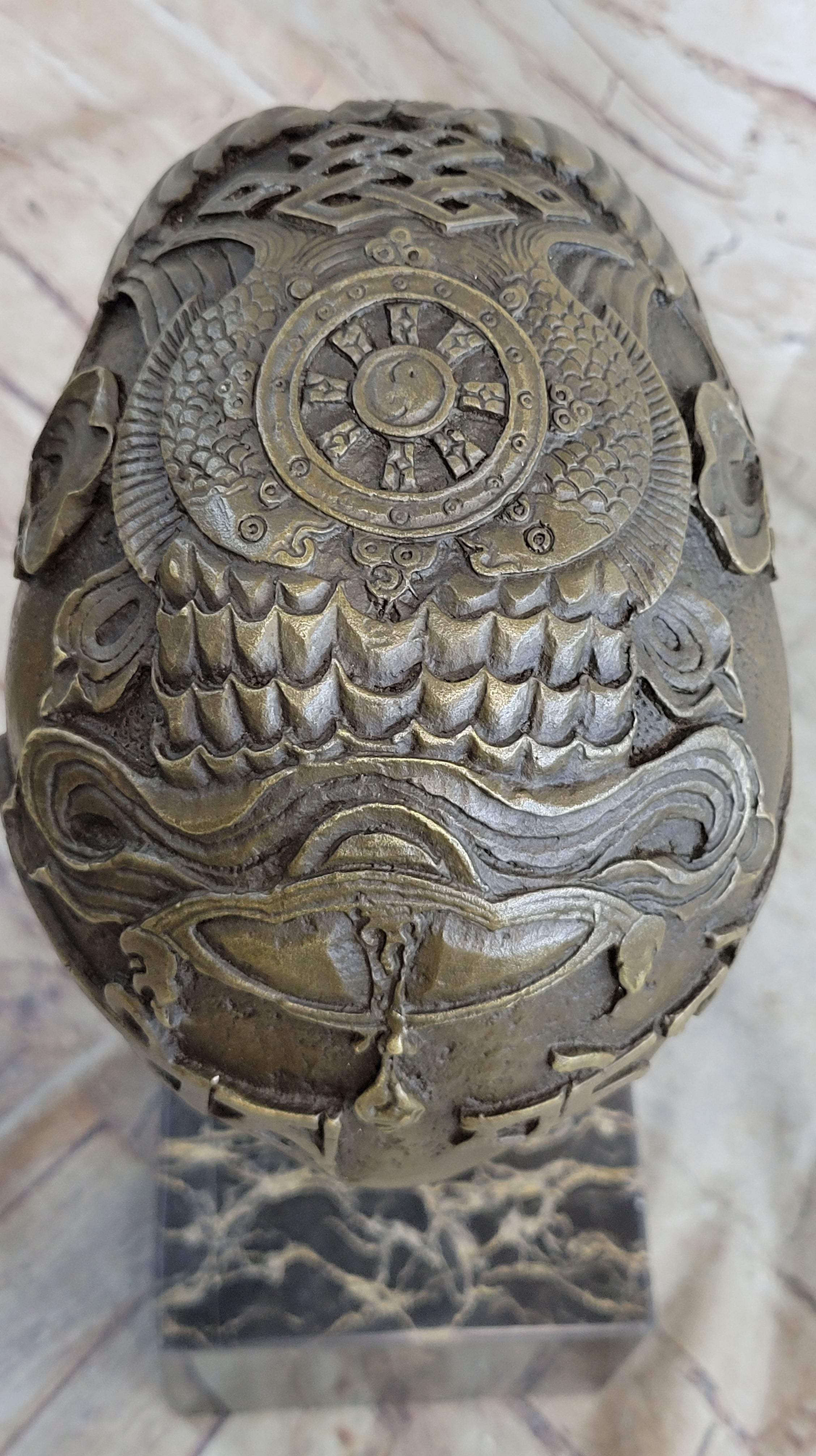 Dios De Los Muertes Day of the Dead Bronze Metal Skull 14" X 10"